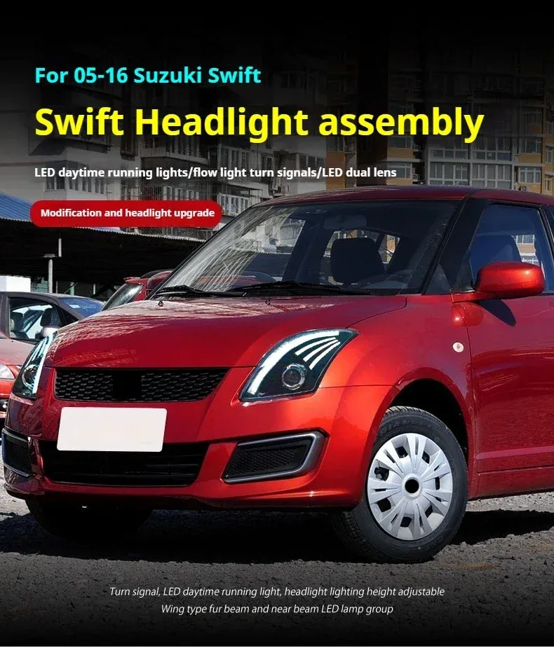 Фары передние LED с ходовыми огнями для Suzuki Swift (2005-2016), комплект, комплект, FT Carlight Carlight — фото 5