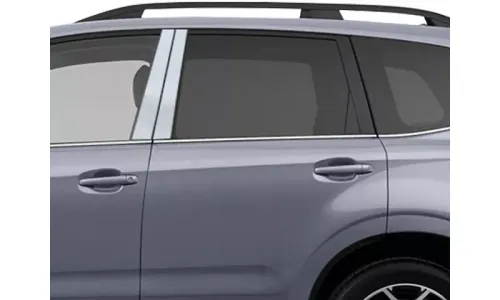 Накладки стоек дверей из нержавеющей стали 4 шт отделка двери QAA для Subaru Forester 2014-2017 — фото 1