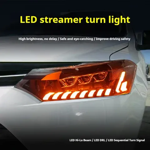 Фары передние LED с ходовыми огнями для Toyota Vios (2014-2016), комплект, комплект, FT Carlight Carlight — фото 3