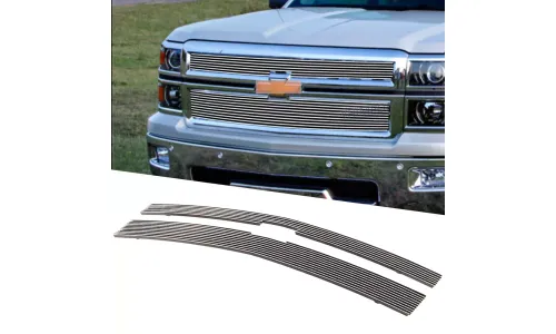 Silver верхняя решетка с ламелями, вставка 2014-2015 Chevy Silverado 1500 Not Z71 — фото 1