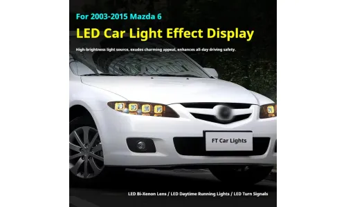 Фары передние LED с ходовыми огнями для Mazda 6 (2003-2015), комплект, комплект, FT Carlight Carlight — фото 5