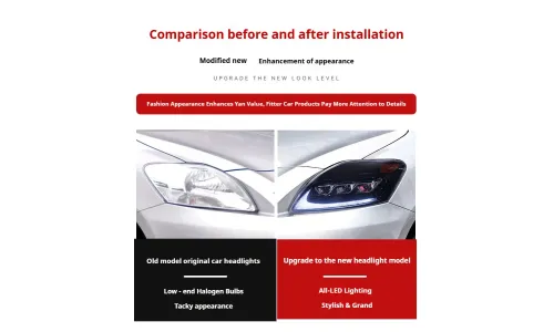Фары передние LED с ходовыми огнями для Toyota Vios (2008-2013), комплект, комплект, FT Carlight Carlight — фото 7