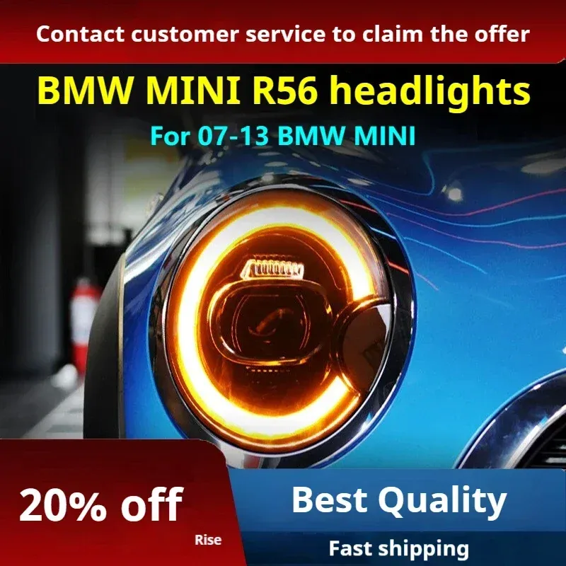 Фары передние LED с ходовыми огнями для Mini Cooper R56/R57/R58/R59 (2007-2013), комплект, комплект, FT Carlight Carlight — фото 2