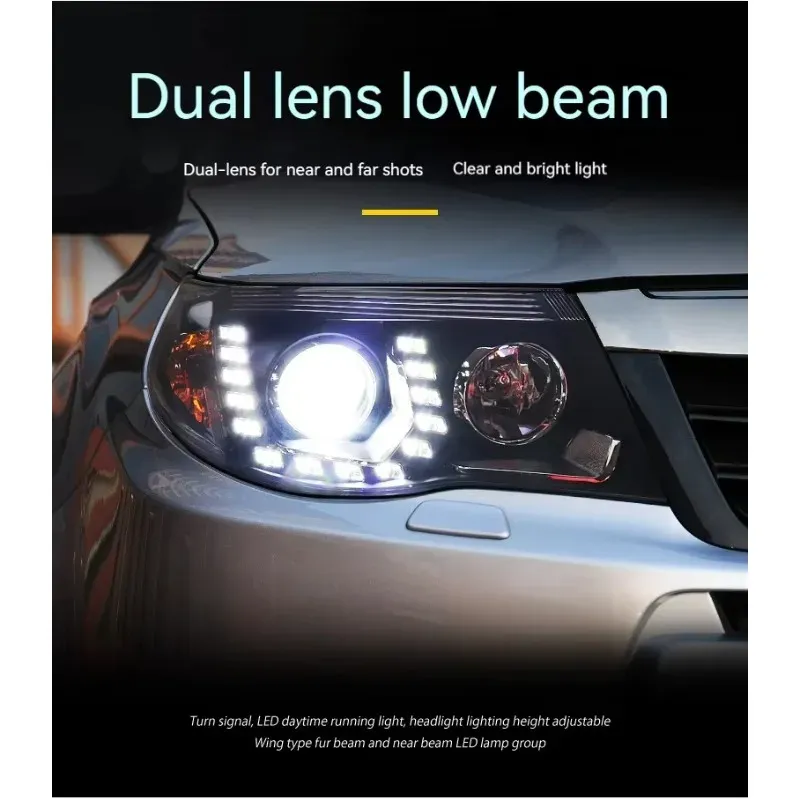 Фары передние LED с ходовыми огнями для Subaru Forester (2008-2012), комплект, FT Carlight — фото 3