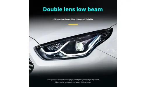 Фары передние LED с ходовыми огнями для Ford Escort (2015-2017), комплект, комплект, FT Carlight Carlight — фото 4