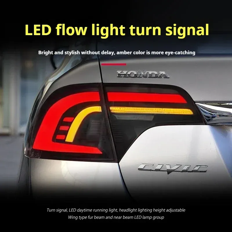 Задние LED-фонари динамический поворотник для Honda Civic 8-го поколения (2006-2011), комплект, комплект, FT Carlight Carlight — фото 5