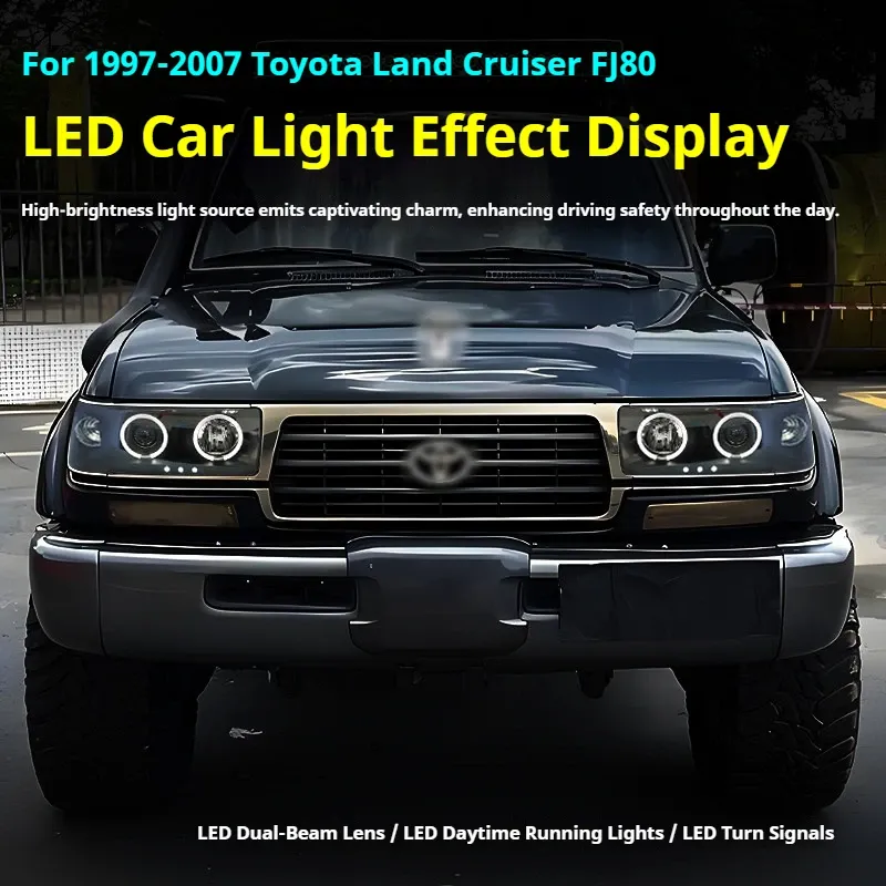 Фары передние LED с ходовыми огнями для Toyota Land Cruiser FJ80 (1997-2007), комплект, комплект, FT Carlight Carlight — фото 5