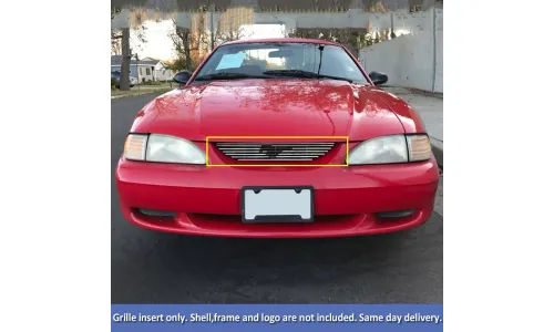 Silver верхняя решетка с ламелями, вставка 1994-1998 Ford Mustang Logo Area Trimmed — фото 1