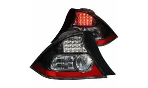 Honda Civic 2004 2005 задние фонари LED, цвет черный, коплект, ANZO USA — фото 1