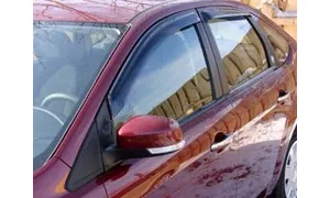 Дефлекторы боковых окон Ford Focus 2, 2005-2010, 4ч., темный / Форд Фокус — фото 1
