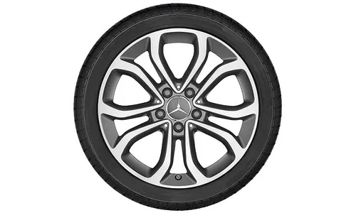 Диск колесный R17 Mercedes C-class W205, S205, C205, A205 , Серый «Гималаи», 5 сдвоенных спиц, оригинал — фото 1