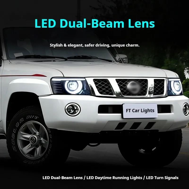 Фары передние LED с ходовыми огнями для Nissan Patrol Y61 (2005-2022), комплект, комплект, FT Carlight Carlight — фото 4