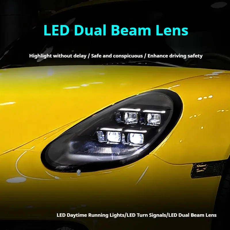 Фары передние LED с ходовыми огнями для Porsche Cayman 987 (2009-2012), комплект, комплект, FT Carlight Carlight — фото 3
