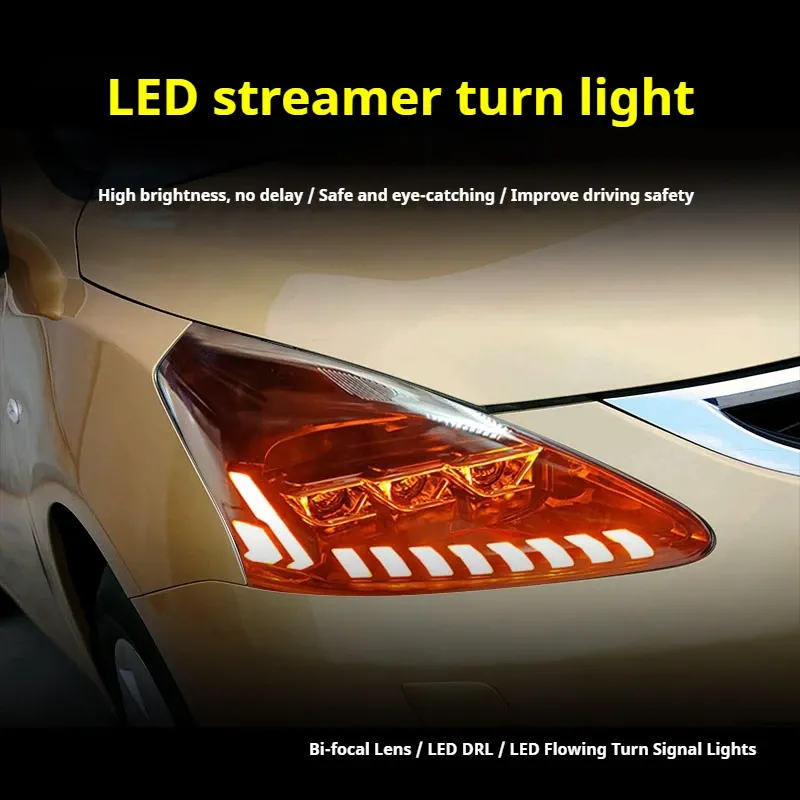 Фары передние LED с ходовыми огнями для Nissan Tiida (2011-2015), комплект, комплект, FT Carlight Carlight — фото 2