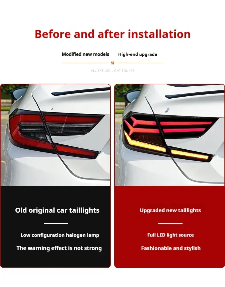 Задние LED-фонари RGB динамический поворотник для Honda Accord 10 (2018-2022), комплект, комплект, FT Carlight Carlight — фото 7