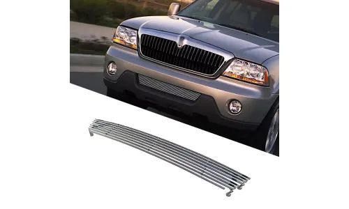 Lincoln Aviator 2003-2006 нижняя алюминиевая хром решетка с ламелями, вставка — фото 1