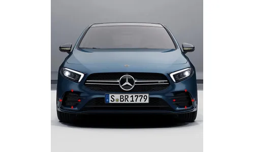 Комплект нижних решеток A 35 AMG с черными глянцевыми планками Mercedes-Benz A-Класс W177/V177 Night Package, 6 деталей — фото 1
