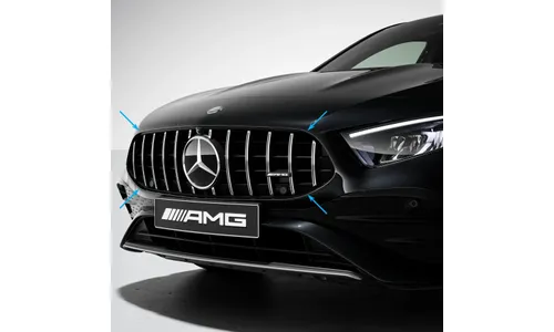 Решетка радиатора Panamericana A 35 AMG Mercedes-Benz A-Класс W177/V177 рестайлинг, хромированные ламели — фото 1