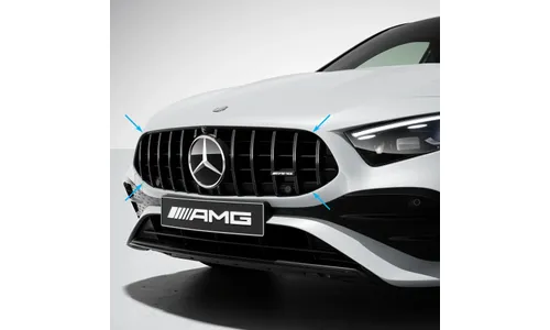 Решетка радиатора Panamericana A 35 AMG Mercedes-Benz A-Класс W177/V177 рестайлинг, темный хром — фото 1