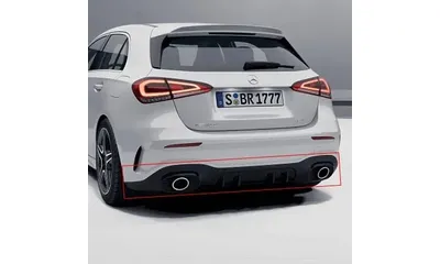 Задний диффузор A 35 AMG для Mercedes-Benz A-Класса W177, хром, без фаркопа — фото 1