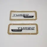 Комплект шильдиков Turbo 4Matic AMG на крылья, хром на черном фоне, 2 шт. — фото 3
