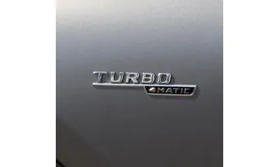Комплект шильдиков Turbo 4Matic AMG на крылья, хром на черном фоне, 2 шт. — фото 1