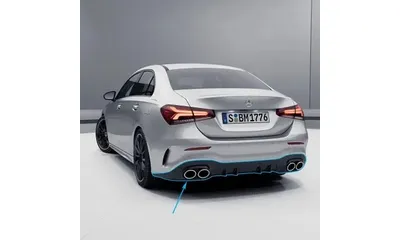 Задний диффузор в стиле A 45 S AMG для Mercedes-Benz A-Класса V177, хромированные насадки — фото 1