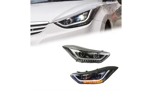 Фары передние LED с ходовыми огнями для Hyundai Elantra (2012-2018), комплект, FT Carlight — фото 2