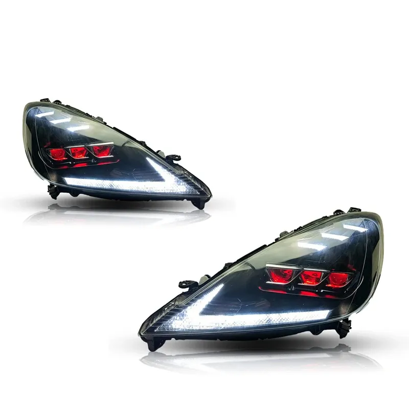 Фары передние LED с ходовыми огнями для Honda Fit Jazz GK5 (2008-2013), комплект, комплект, FT Carlight Carlight — фото 6