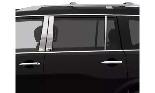 Накладки на стойки дверей 6шт. комплект для Infiniti QX56 2005-2010 — фото 1