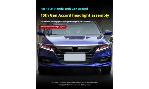 Фары передние LED с ходовыми огнями для Honda Accord 10 (2018-2022), комплект, FT Carlight — фото 4