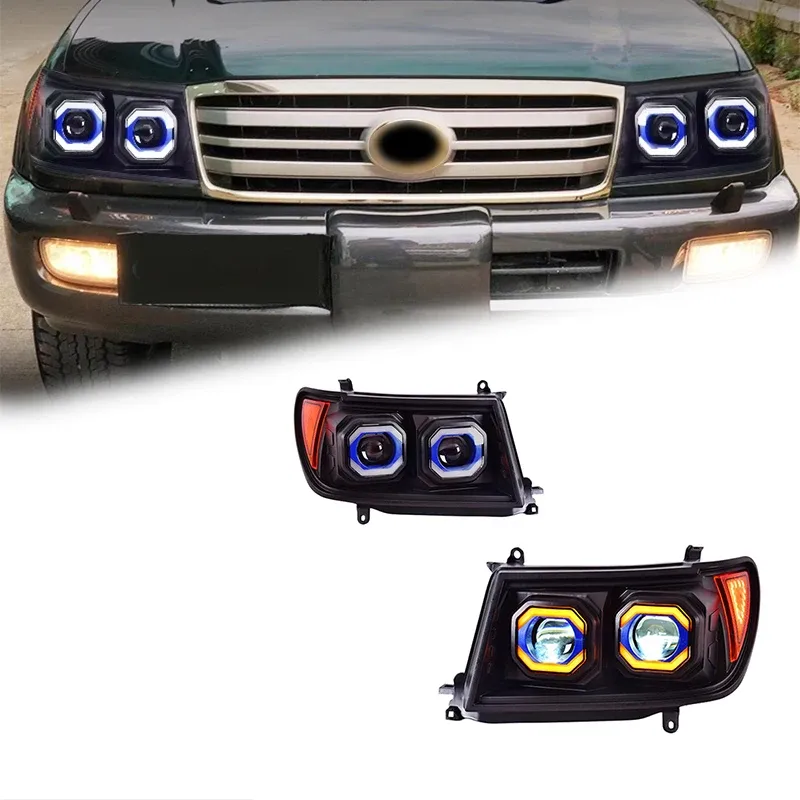 Фары передние LED с ходовыми огнями для Toyota Land Cruiser 100 (1998-2007), комплект, комплект, FT Carlight Carlight — фото 1
