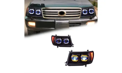 Фары передние LED с ходовыми огнями для Toyota Land Cruiser 100 (1998-2007), комплект, комплект, FT Carlight Carlight — фото 1