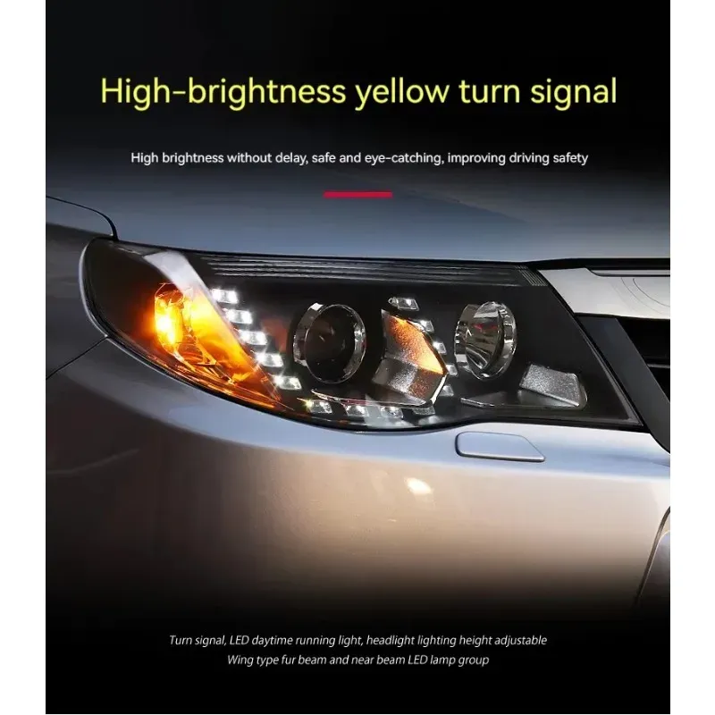 Фары передние LED с ходовыми огнями для Subaru Forester (2008-2012), комплект, FT Carlight — фото 4