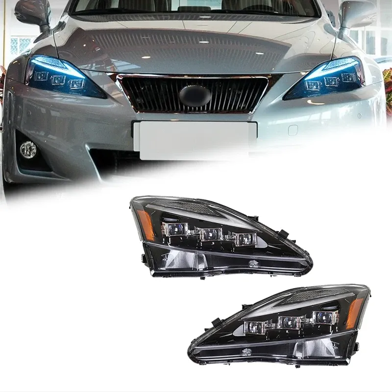 Фары передние LED с ходовыми огнями для Lexus IS (2006-2012), комплект, FT Carlight — фото 1