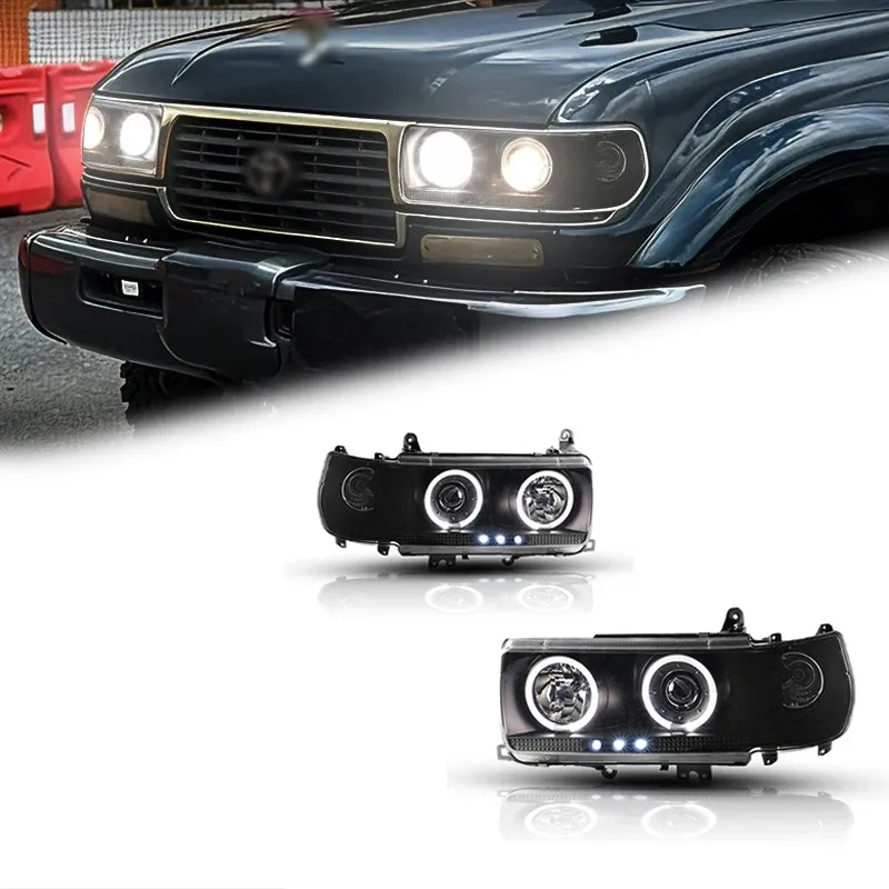 Фары передние LED с ходовыми огнями для Toyota Land Cruiser FJ80 (1997-2007), комплект, комплект, FT Carlight Carlight — фото 1