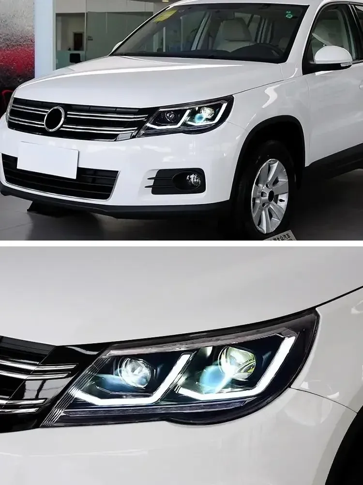Фары передние LED с ходовыми огнями для VW Tiguan (2009-2012), комплект, комплект, FT Carlight Carlight — фото 5