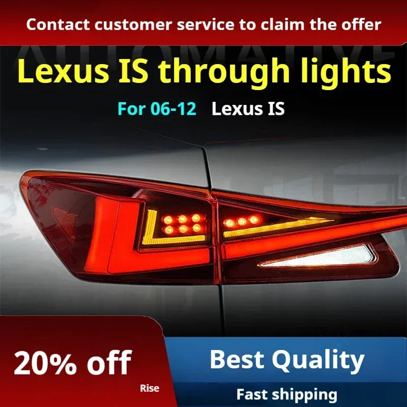 Задние LED-фонари динамический поворотник сквозные для Lexus IS (2006-2012), комплект, комплект, FT Carlight Carlight — фото 3