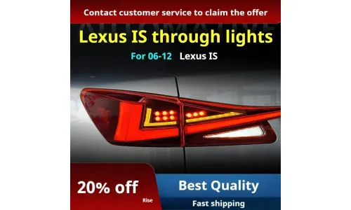 Задние LED-фонари динамический поворотник сквозные для Lexus IS (2006-2012), комплект, комплект, FT Carlight Carlight — фото 3