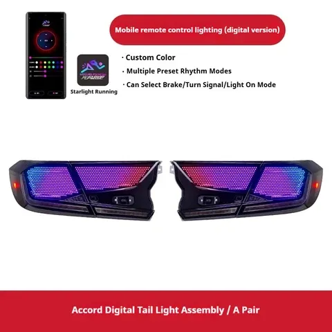 Задние LED-фонари RGB динамический поворотник для Honda Accord 10 (2018-2022), комплект, комплект, FT Carlight Carlight — фото 1
