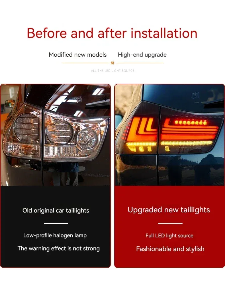 Задние LED-фонари динамический поворотник для Lexus RX (2004-2008), комплект, комплект, FT Carlight Carlight — фото 7