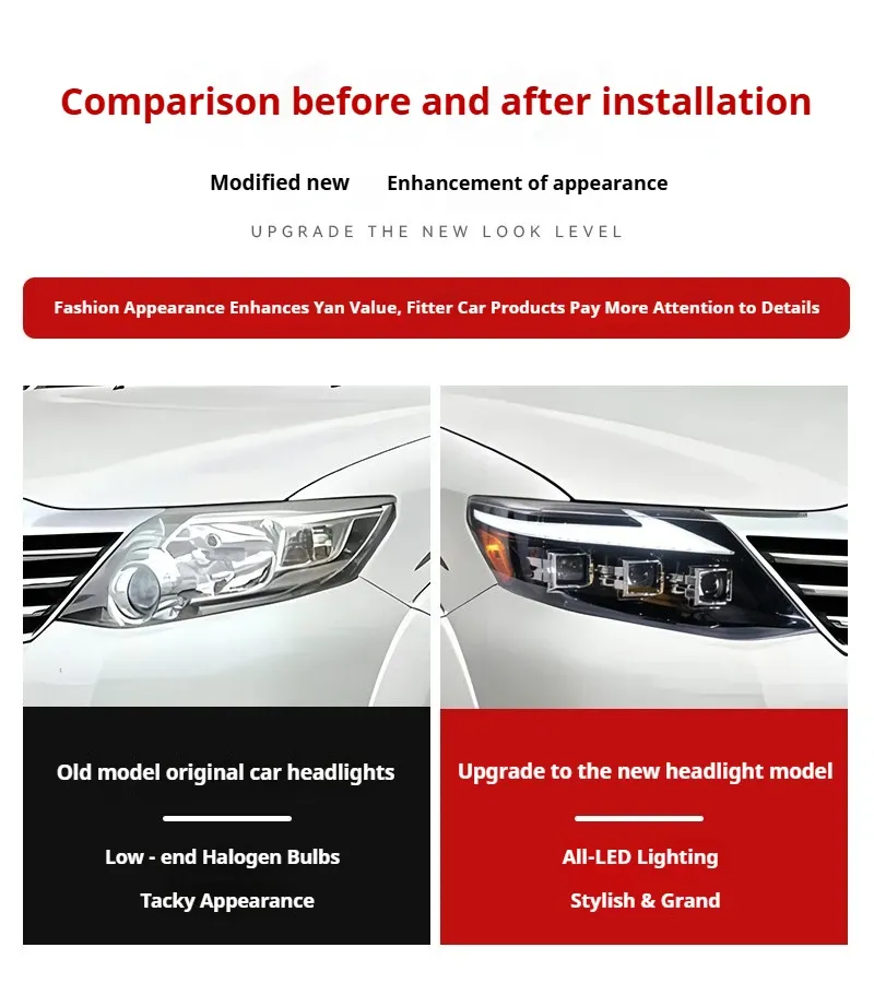 Фары передние LED с ходовыми огнями для Toyota Fortuner (2011-2015), комплект, комплект, FT Carlight Carlight — фото 7