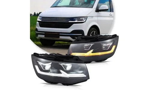 Фары VLAND черные LED двойной луч проектор для VW Transporter T6 (2015-2019) — фото 2