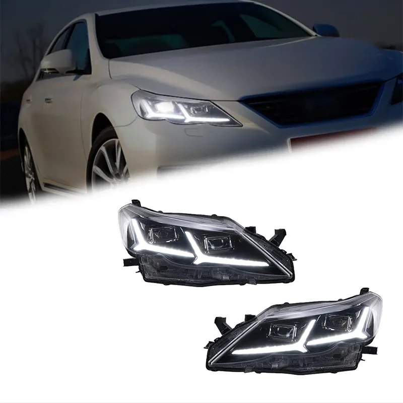 Фары передние LED с ходовыми огнями для Toyota Reiz Mark X (2010-2013), комплект, комплект, FT Carlight Carlight — фото 1