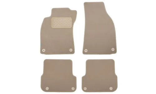Коврики в салон Klever Premium AUDI A4 8E АКПП 2004-2009, седан, универсал, 4 шт. (текстиль, бежевые) / Ауди А4 — фото 1