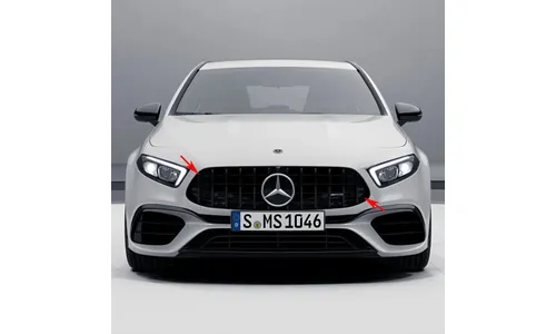 Решетка радиатора Panamericana Mercedes-AMG A 45 W177, темный хром — фото 4