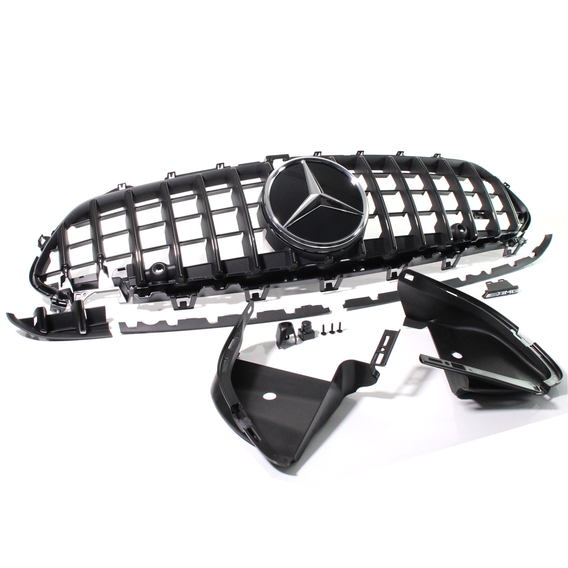 Комплект решетки Panamericana CLS 53 AMG Mercedes-Benz CLS C257, темный хром, без Distronic — фото 5