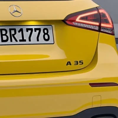 Шильдик A 35 Mercedes-Benz A W177 на крышку багажника, темный хром — фото 1