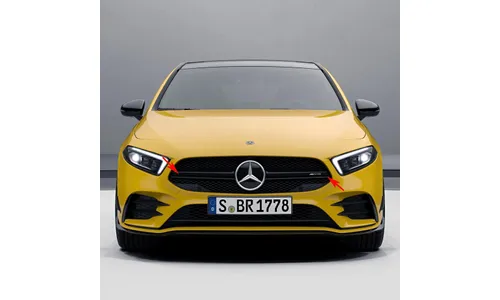 Комплект черных глянцевых накладок Twin-Blade решетки радиатора Mercedes-AMG A 35 W177/V177 — фото 4