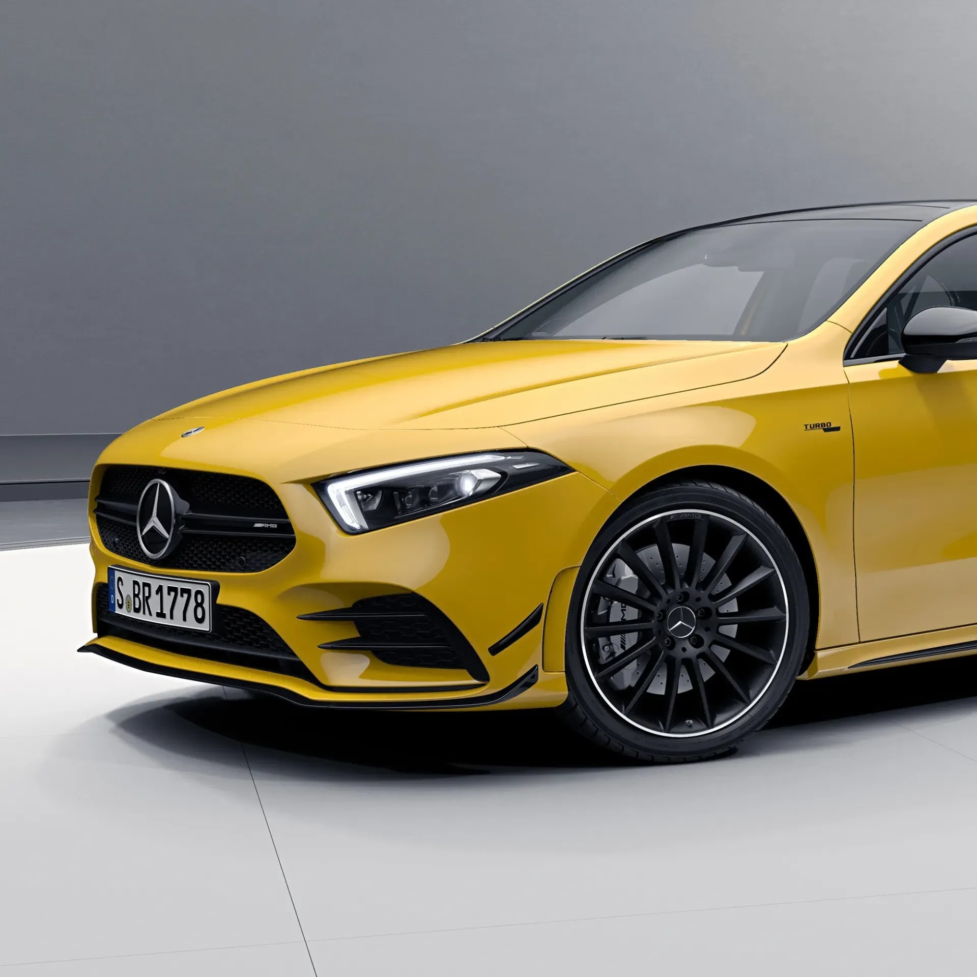 Комплект черной глянцевой решетки Twin-Blade Mercedes-Benz A-Класс W177/V177 в стиле A 35 AMG — фото 3